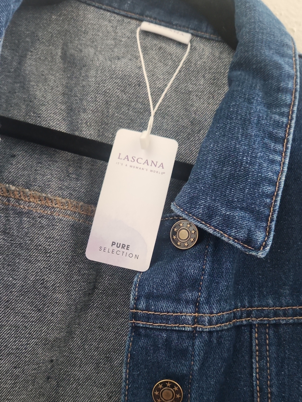 Lascana Puff Sleeve Denim Jacket Dark Washed - Picture 3 of 8